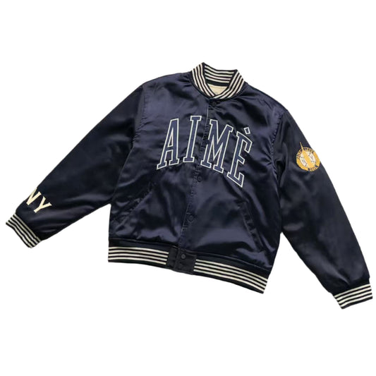 ＡＩＭ ＬＮ ＤＯＲ REVERSIBLE VARSITY JACKET NAVY/CREAM