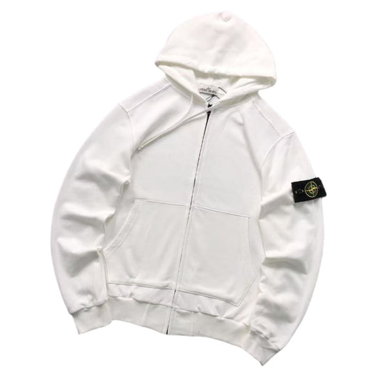 ＳＴＮＥ ＩＳＬＮＤ ZIP HOODIE WHITE