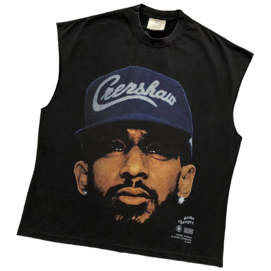 ＮＩＰＳＥＹ ＨＵＳＳＬＥ VINTAGE GRAPHIC SLEEVELESS TOP BLACK