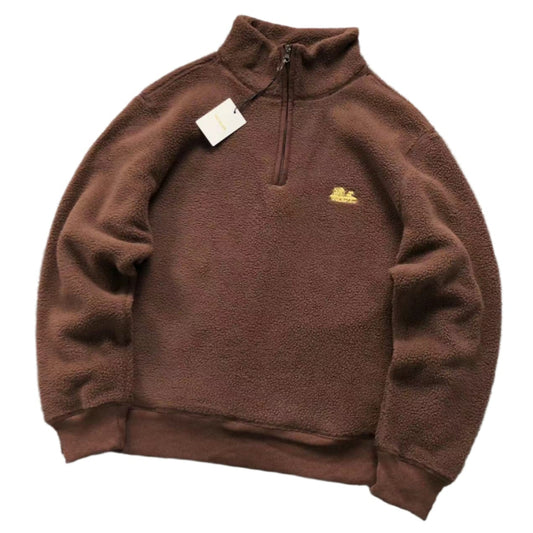 ＡＩＭ ＬＮ ＤＯＲ FLEECE QUARTER ZIP SWEATER BROWN
