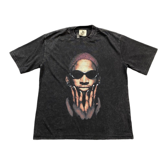 DENNIS RODMAN VINTAGE GRAPHIC TEE DARK GREY - Sin Sity Store
